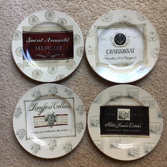 “Private Reserve” Tidbit Plates / The Sakura Table (Licensed thru Art In Motion) - Picture 1 of 6
